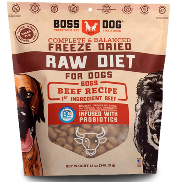 Organic raw dog food selection