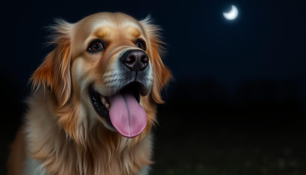 Dog Panting at Night
