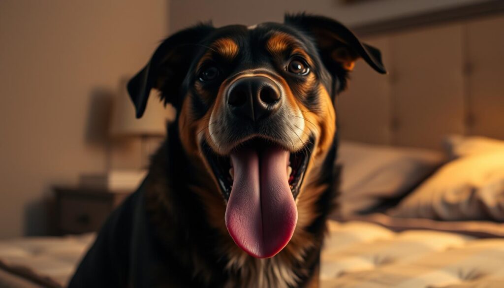 Dog Panting at Night